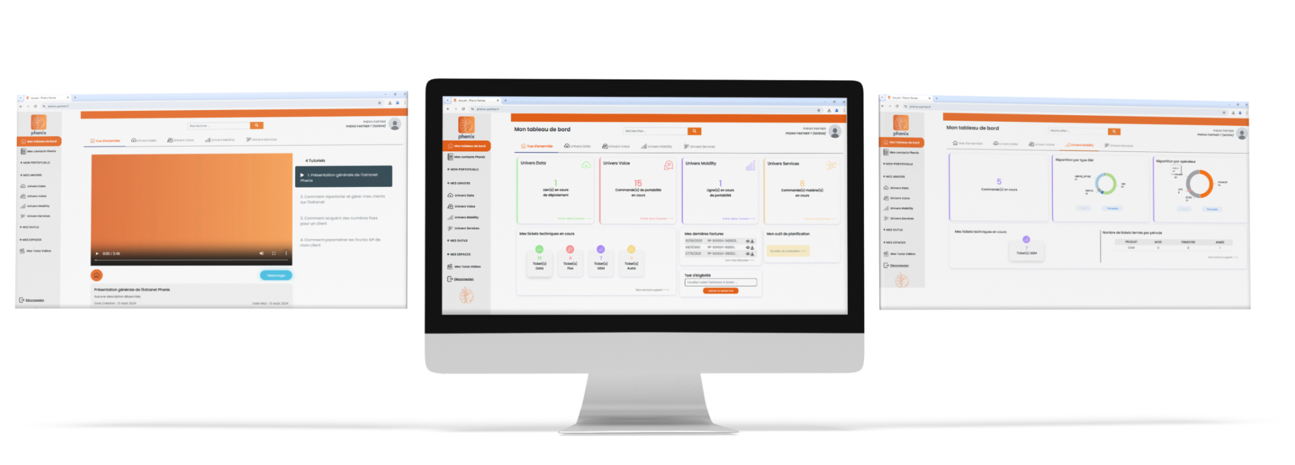 Interface de la plateforme Phenix